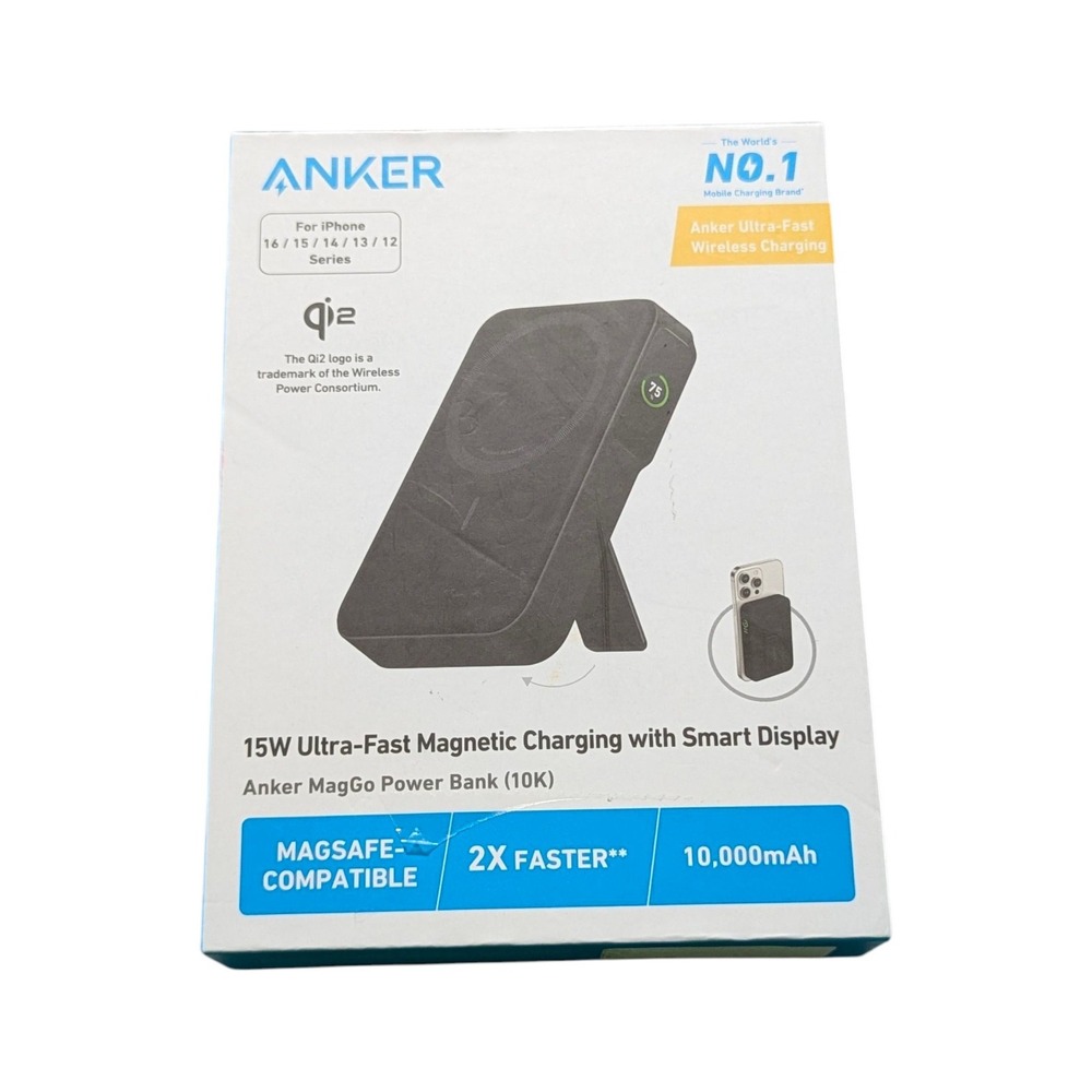 Oo7U Anker MagGo Magnetic UltraFast 15W Wireless Battery 10,000‎ mAh w/ LCD USED
